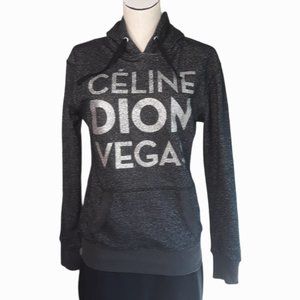 CELINE DION • Medium • Vegas Glitter Sweatshirt Hoodie gray
